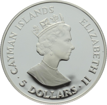 Cayman Islands 5 Dollars 1987 - Cuban Amazon